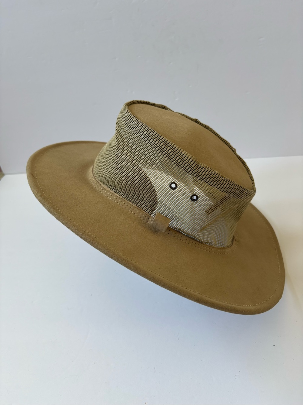 Jacaru Shady Lady Leather Mesh Breeze Outback‎ Hat Safari M Western Garden Beach